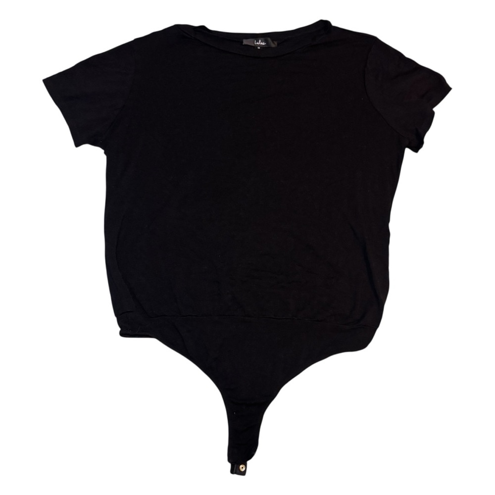 Lulu’s Black Short Sleeve Bodysuit Leotard Medium
